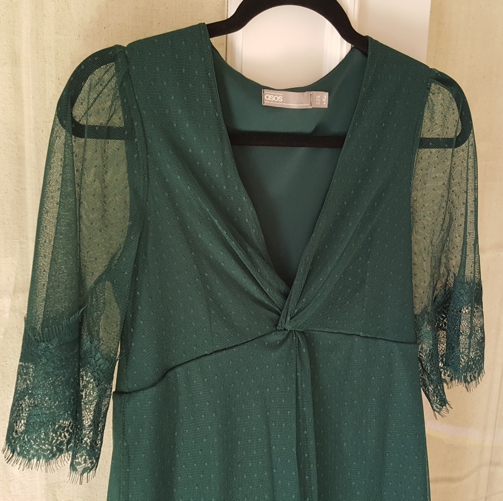 Green lacey maternity dress